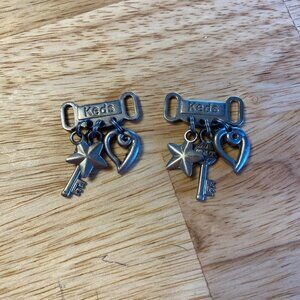 Keds Shoelace Charms One Pair Heart Star & Key Charms